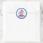 Kerst van Patriotic Candy Canes Ronde Sticker (Tas)