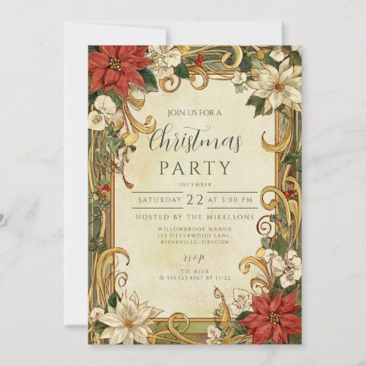  kerst van Poinsettia Kaart (Voorkant)