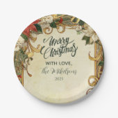 kerst van Poinsettia Papieren Bordje (Voorkant)