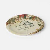 kerst van Poinsettia Papieren Bordje (Gekanteld)