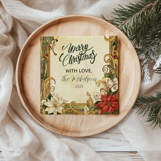  kerst van Poinsettia Servet