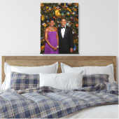 Kerst van President Barack Obama en Michelle Canvas Afdruk (Insitu (Slaapkamer))