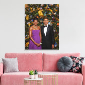 Kerst van President Barack Obama en Michelle Canvas Afdruk (Insitu (Woonkamer))