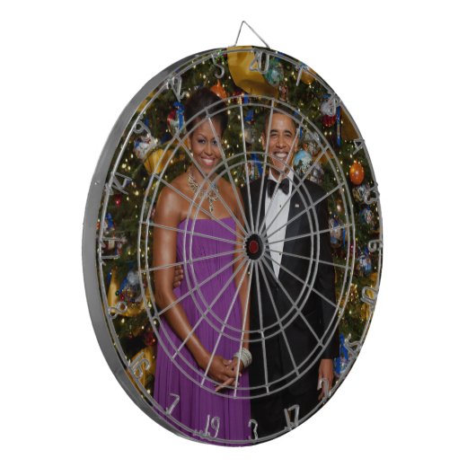 Kerst van President Barack Obama en Michelle Dartbord (Voorkant Links)