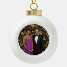 Kerst van President Barack Obama en Michelle Keramische Bal Ornament