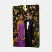 Kerst van President Barack Obama en Michelle Metalen Ornament (Voorkant links)