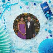Kerst van President Barack Obama en Michelle Papieren Bordje (Feest)