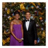 Kerst van President Barack Obama en Michelle Perfect Poster (Voorkant)