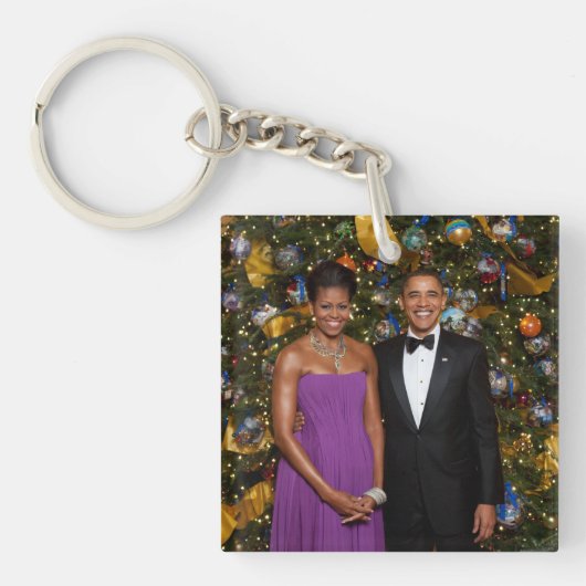 Kerst van President Barack Obama en Michelle Sleutelhanger (Voorkant)