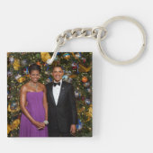 Kerst van President Barack Obama en Michelle Sleutelhanger (Achterkant)