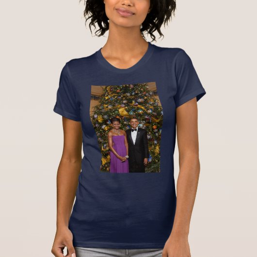 Kerst van President Barack Obama en Michelle T-shirt (Voorkant)
