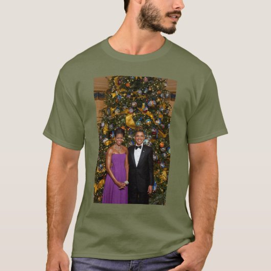 Kerst van President Barack Obama en Michelle T-shirt (Voorkant)