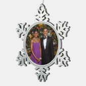 Kerst van President Barack Obama en Michelle Tin Sneeuwvlok Ornament (Rechts)