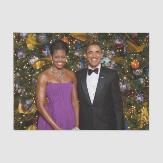 Kerst van President Barack Obama en Michelle Tissuepapier (Voorkant)