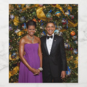Kerst van President Barack Obama en Michelle Wijn Etiket (Enkel label)