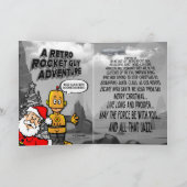 Kerst van Retro Rocket Feestdagen Kaart (Binnen)
