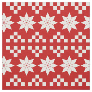 Kerst van rode en witte Poinsettia Stof