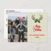 Kerst van Rotische Antlers Feestdagenkaart (Voorkant / Achterkant)