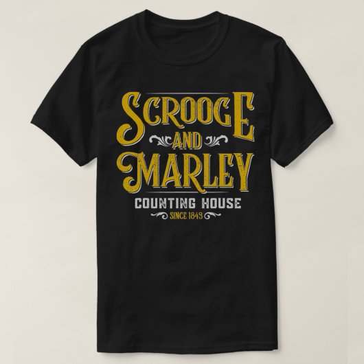 Kerst van scène en tellingshuis van Marley T-shirt (Design voorkant)