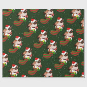Kerst van Siamese katten met kous en kerstman Cadeaupapier (Vlak)