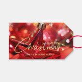 Kerst van Star Ornament Cadeaulabel (Voorkant (Horizontaal))