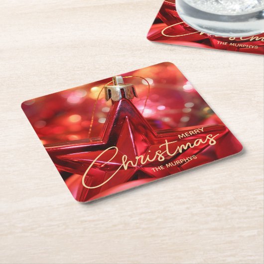 Kerst van Star Ornament Kartonnen Onderzetters (Schuin)