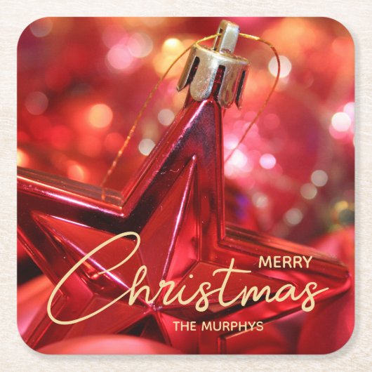 Kerst van Star Ornament Kartonnen Onderzetters (Voorkant)