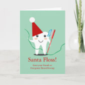 Kerst van tandartspraktijk, Business Santa Floss Kaart (Voorkant)