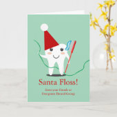 Kerst van tandartspraktijk, Business Santa Floss Kaart (Gele Bloem)
