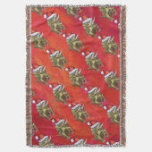 Kerst van Triceratops op rood Deken (Voorkant Verticaal)