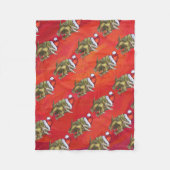 Kerst van Triceratops op rood Fleece Deken (Voorkant)