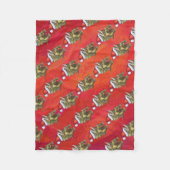 Kerst van Triceratops op rood Fleece Deken (Voorkant)