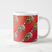 Kerst van Triceratops op rood Grote Koffiekop (Rechts)