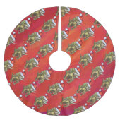 Kerst van Triceratops op rood Kerstboom Rok (Voorkant)