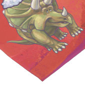 Kerst van Triceratops op rood Korte Tafelloper (Hoek)