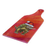 Kerst van Triceratops op rood Snijplank (Hoek)
