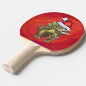 Kerst van Triceratops op rood Tafeltennisbatje (Voorkant Gekanteld)