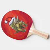 Kerst van Triceratops op rood Tafeltennisbatje (Zijkant)
