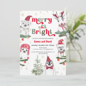 Kerst van vrolijke dieren kaart (Staand voorkant)