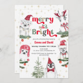 Kerst van vrolijke dieren kaart (Voorkant / Achterkant)