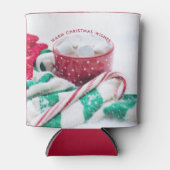 Kerst van warme chocolade en snoepsuikerriet blikjeskoeler (Voorkant)