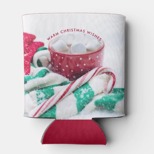 Kerst van warme chocolade en snoepsuikerriet blikjeskoeler (Achterkant)