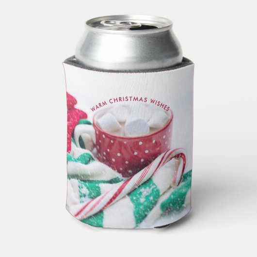 Kerst van warme chocolade en snoepsuikerriet blikjeskoeler (Blikje Achterkant)