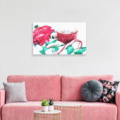 Kerst van warme chocolade en snoepsuikerriet canvas afdruk (Insitu (Woonkamer))