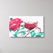 Kerst van warme chocolade en snoepsuikerriet canvas afdruk (Voorkant)