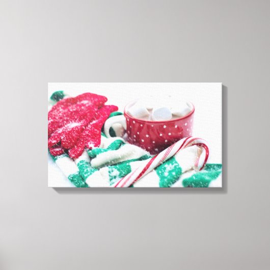 Kerst van warme chocolade en snoepsuikerriet canvas afdruk (Voorkant)