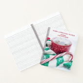 Kerst van warme chocolade en snoepsuikerriet notitieboek (Binnen)