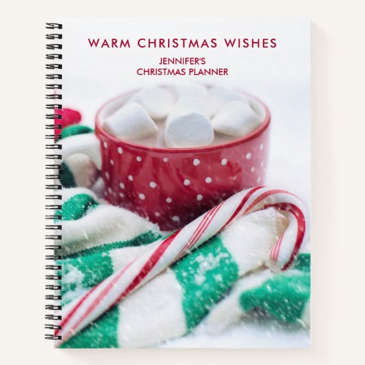 Kerst van warme chocolade en snoepsuikerriet notitieboek (Voorkant)