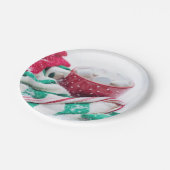 Kerst van warme chocolade en snoepsuikerriet papieren bordje (Gekanteld)