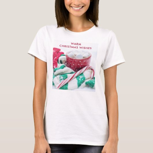 Kerst van warme chocolade en snoepsuikerriet t-shirt (Voorkant)